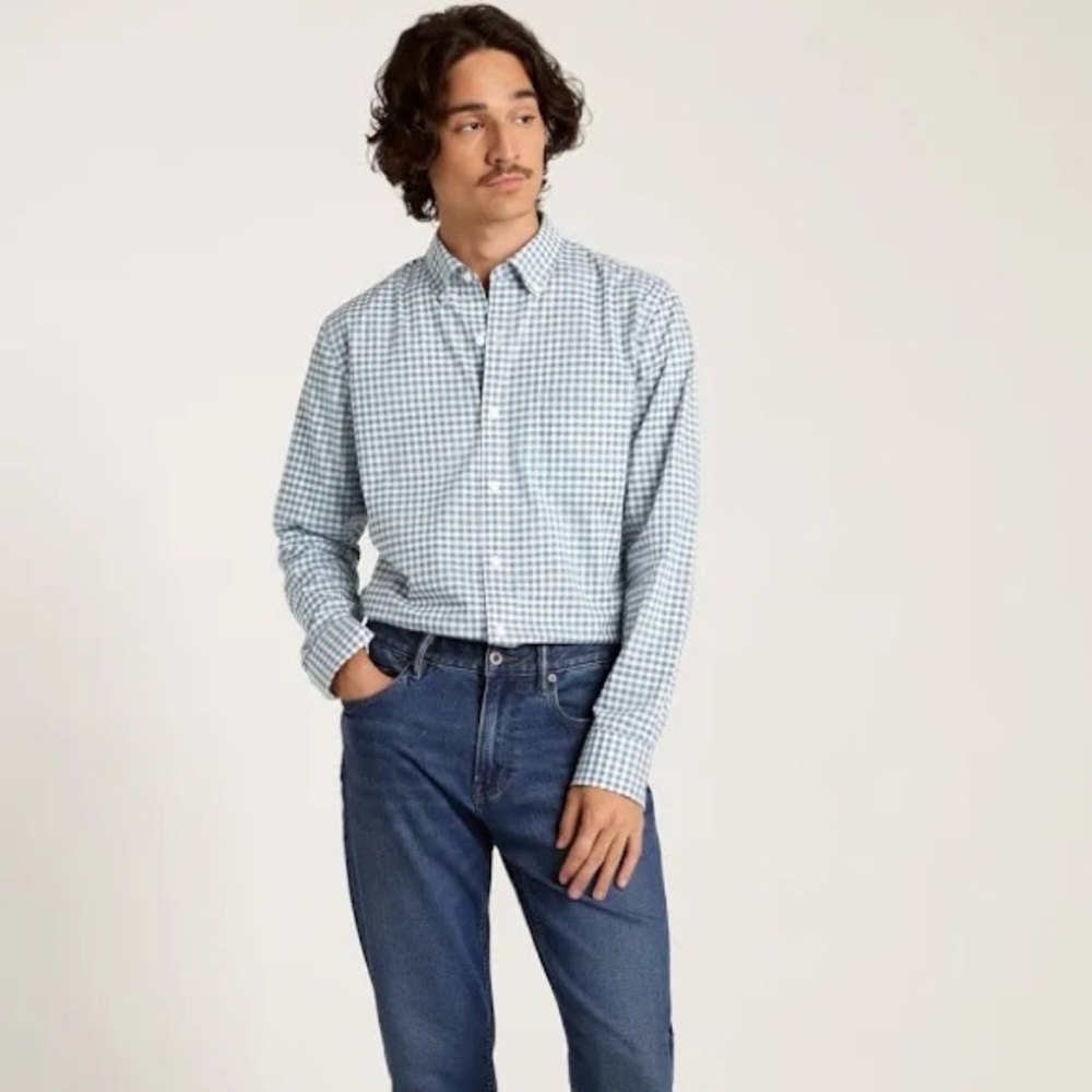 Bonobos Light Blue and White Plaid Men's Shirt